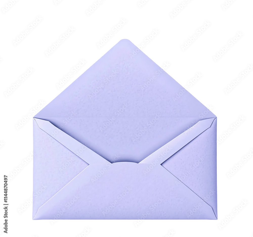 Lilac envelope featuring a V flap design, perfect for stylish mail, invitations, or special event announcements. Isolated on transparent background Lilac envelope featuring a V flap design, perfect for stylish mail, invitations, or special event announcements. Isolated on transparent background
