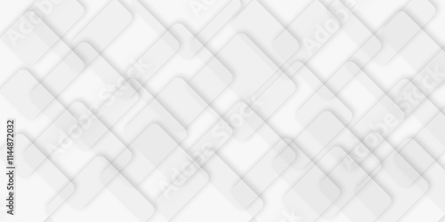 Abstract white and grey smooth light minimal geometric square tringle shape soft shadow background. design for perfect cover, banner, graphics template. vector illustration.