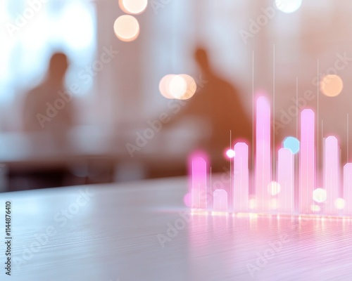 Wallpaper Mural Surreal Digital Workspace with Abstract Data Visuals and Blurred Figures Torontodigital.ca