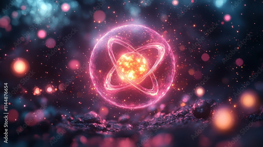 Obraz premium Abstract representation of an atomic structure.
