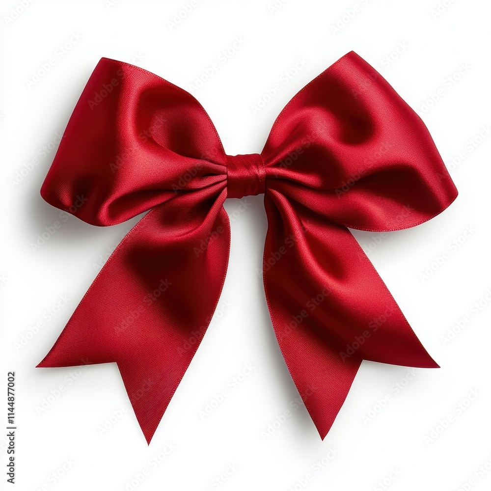 A vibrant red satin bow, elegantly shaped with flowing ribbons, perfect for decorating gifts or adding a stylish touch to crafts. A vibrant red satin bow, elegantly shaped with flowing ribbons, perfect for decorating gifts or adding a stylish touch to crafts.