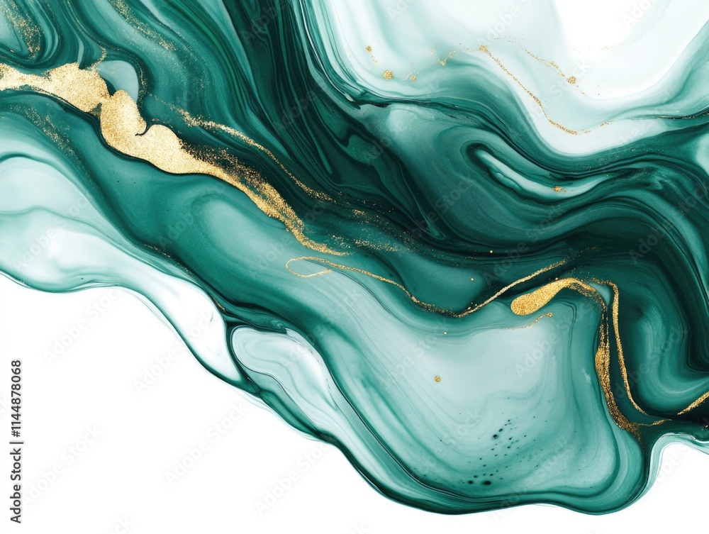 Close-up of green and gold painting Close-up of green and gold painting