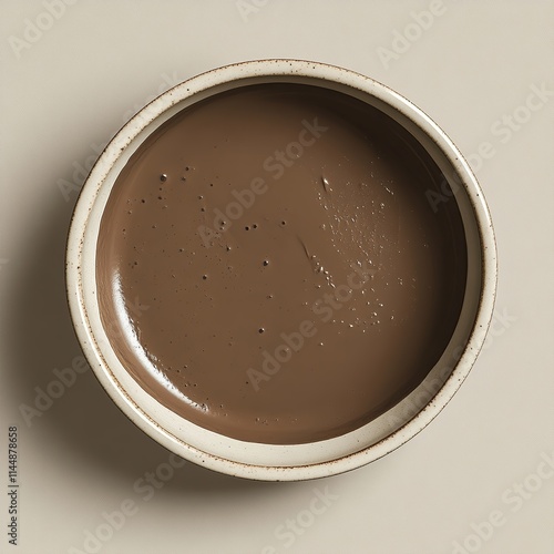 PANTONE 17-1230 Mocha Mousse Creamy Chocolate Dye in a Ceramic Bowl against a neutral background Perfect for presentations luxury-themed content