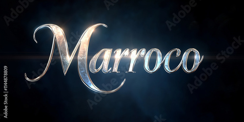 Elegant Metallic Text Display with Dark Background