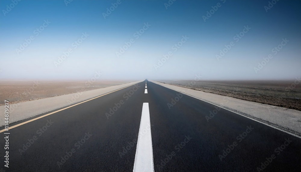 Fototapeta premium A straight road stretching into the horizon.
