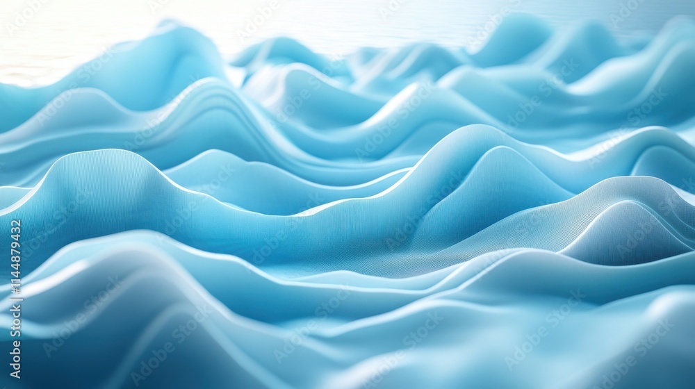 Obraz premium Waves rolling over ocean surface seascape digital art calm environment aerial serenity