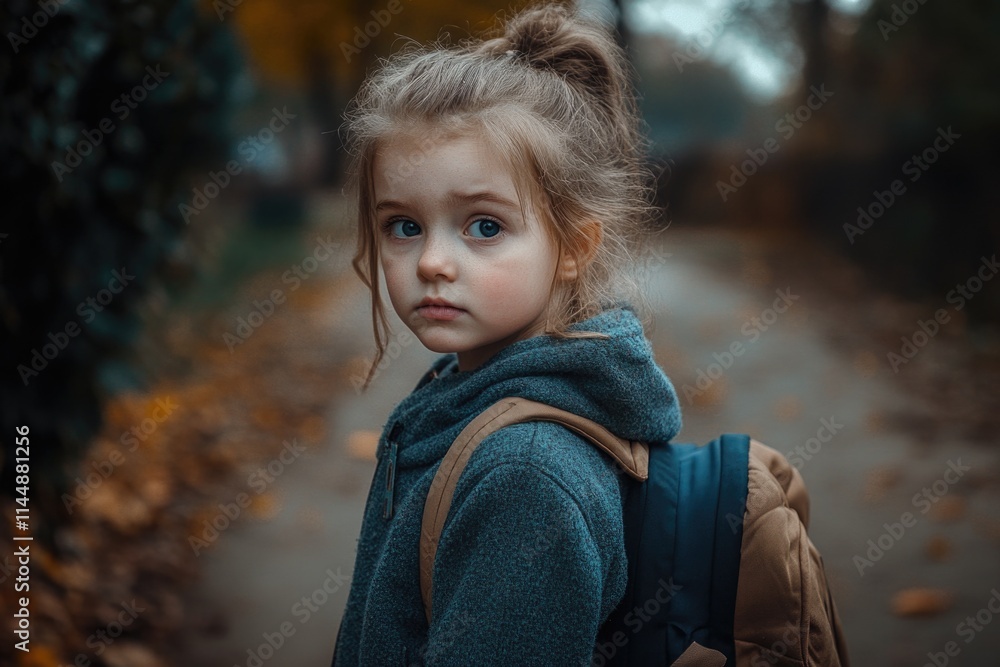 Girl hiking on trail
