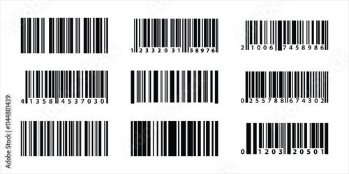 Barcode isolated on white background, Simple fake bar code, barcode scratched vector illustration , barcode icon for selling, Product Barcode, Trendy bar code for web icon