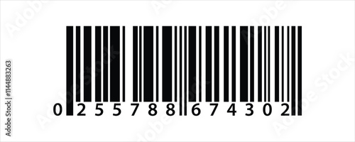 Barcode isolated on white background, Simple fake bar code, barcode scratched vector illustration , barcode icon for selling, Product Barcode, Trendy bar code for web icon