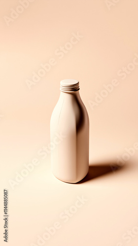 Plain ceramic bottle on a soft textured backdrop showcasing minimalist design