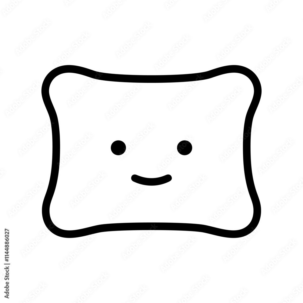 Cute cartoon pillow, on white background. Vector Cute cartoon pillow, on white background. Vector
