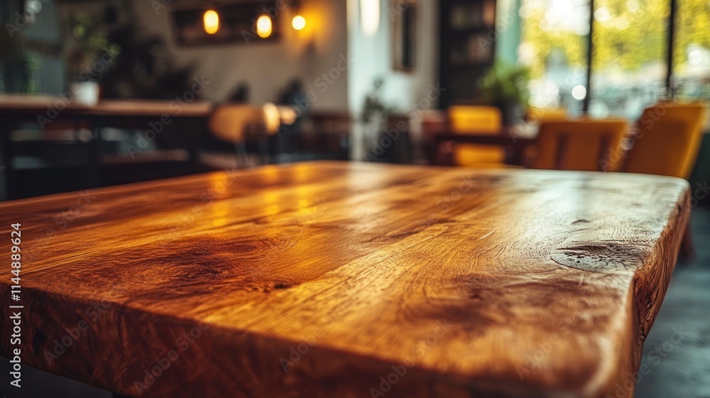Wooden table top in a cafe. Wooden table top in a cafe.