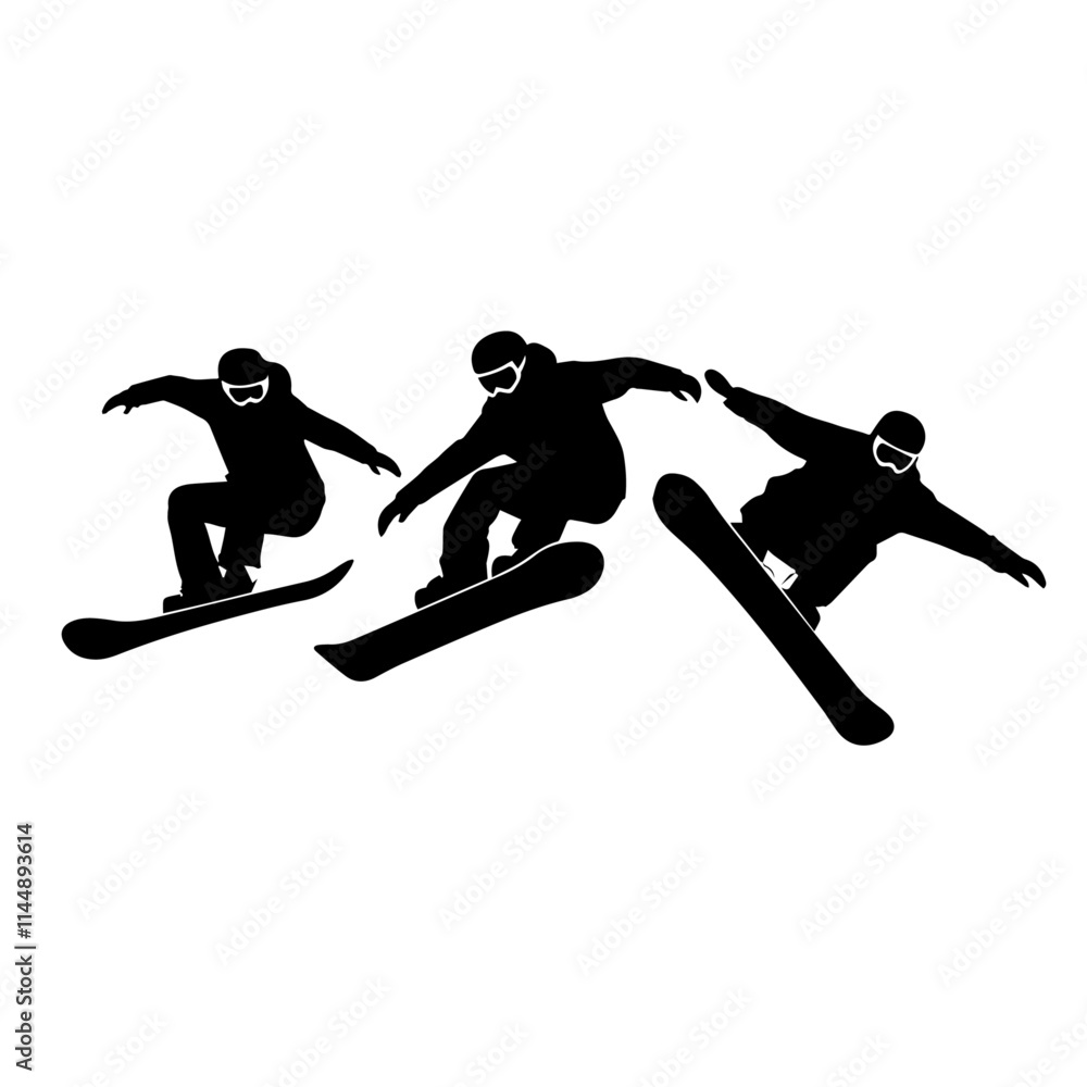 Clean black and white vector silhouette of skating on white background Clean black and white vector silhouette of skating on white background