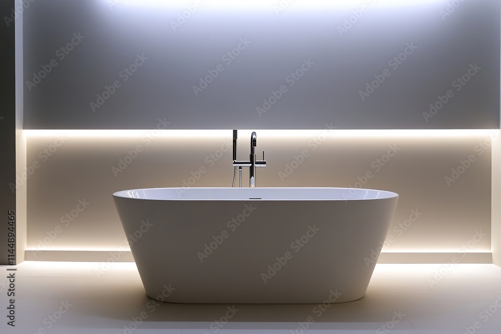 minimalist design of clean and spacious bathroom featuring freestanding tub minimalist design of clean and spacious bathroom featuring freestanding tub