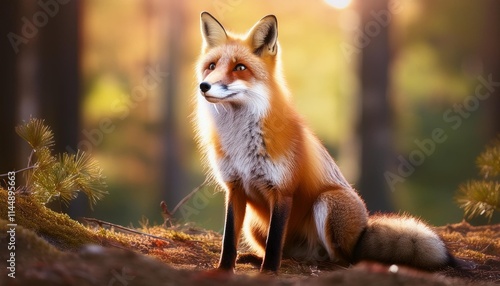 red fox in the forest