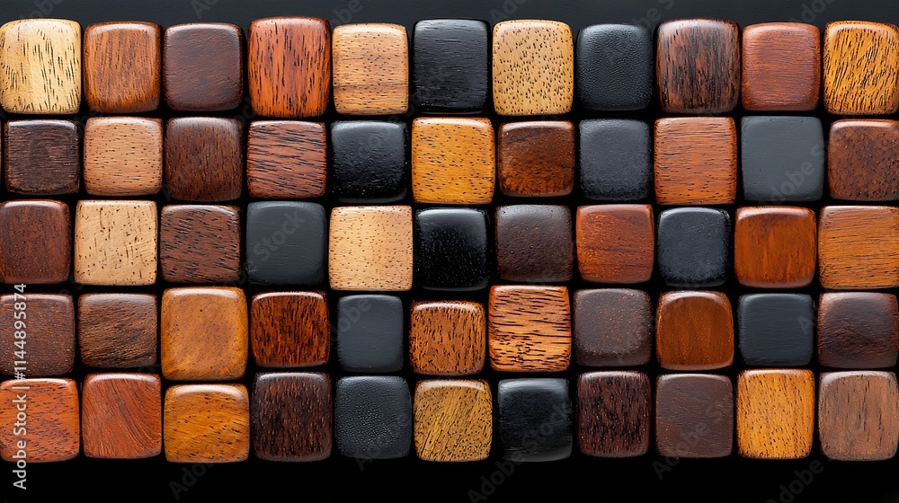 Wooden Block Mosaic A Textured Arrangement of Natural Wood Tones Wooden Block Mosaic A Textured Arrangement of Natural Wood Tones