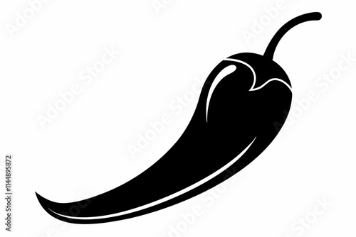 chili pepper line art silhouette vector illustration
