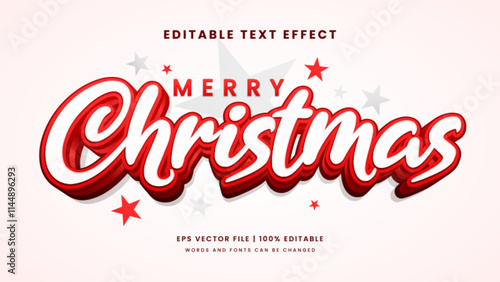Merry christmas 3d editable text effect template