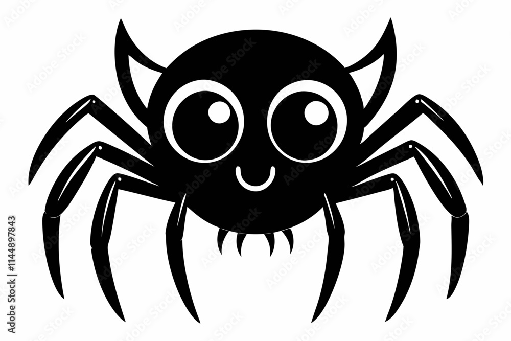 cute spider line art silhouette vector illustration cute spider line art silhouette vector illustration