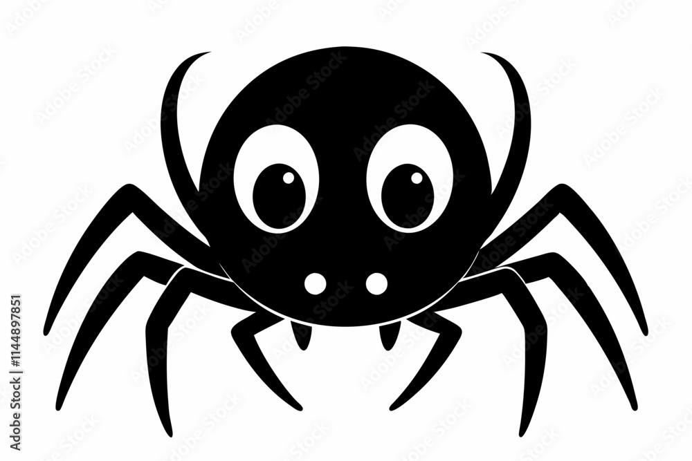 cute spider line art silhouette vector illustration cute spider line art silhouette vector illustration