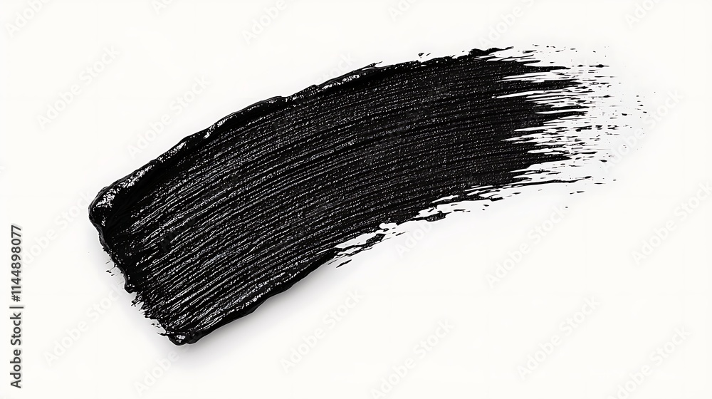 Black Cosmetic Product Swatch on White Background Black Cosmetic Product Swatch on White Background
