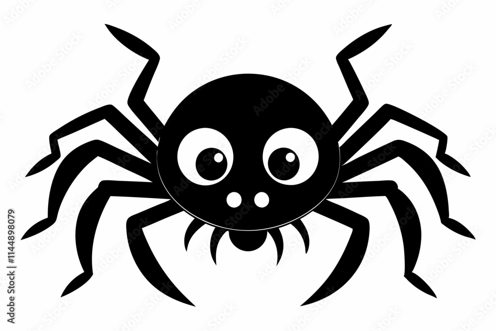 cute spider line art silhouette vector illustration cute spider line art silhouette vector illustration