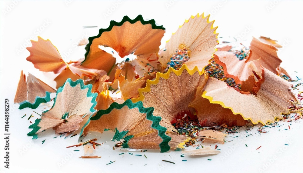 pencil shavings on white pencil shavings on white