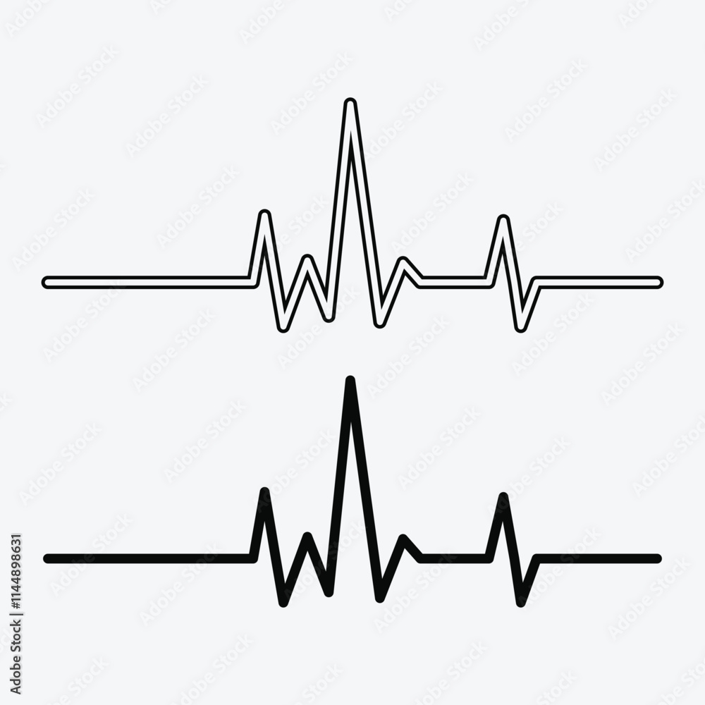 Heartbeat Line Icon. Pulse Icon. Heartbeat Cardiogram. Heartbeat Line Icon. Pulse Icon. Heartbeat Cardiogram.