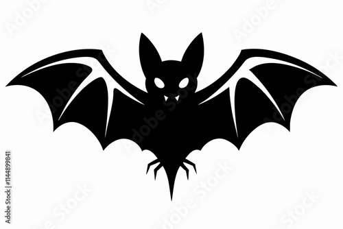 Halloween bat line art silhouette vector illustration