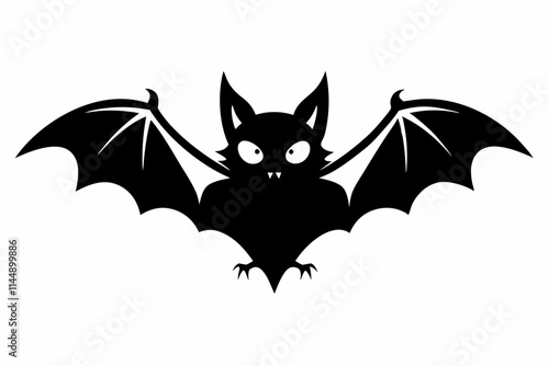 Halloween bat line art silhouette vector illustration