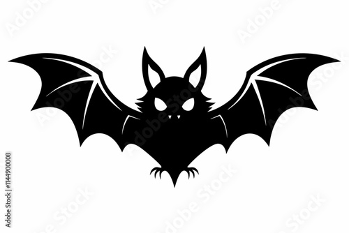 Halloween bat line art silhouette vector illustration