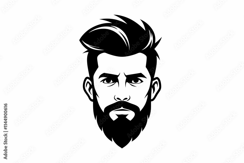 hipster man head line art silhouette vector illustration hipster man head line art silhouette vector illustration