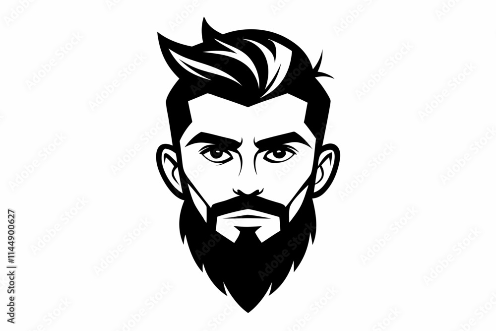 hipster man head line art silhouette vector illustration hipster man head line art silhouette vector illustration