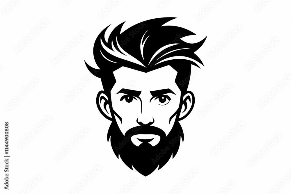 hipster man head line art silhouette vector illustration hipster man head line art silhouette vector illustration