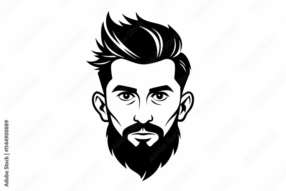hipster man head line art silhouette vector illustration hipster man head line art silhouette vector illustration