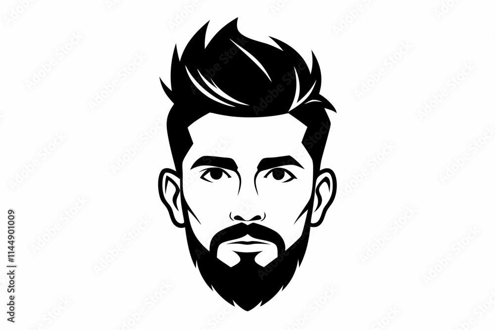 hipster man head line art silhouette vector illustration hipster man head line art silhouette vector illustration