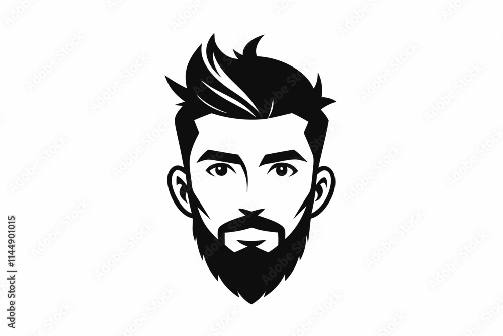 hipster man head line art silhouette vector illustration hipster man head line art silhouette vector illustration