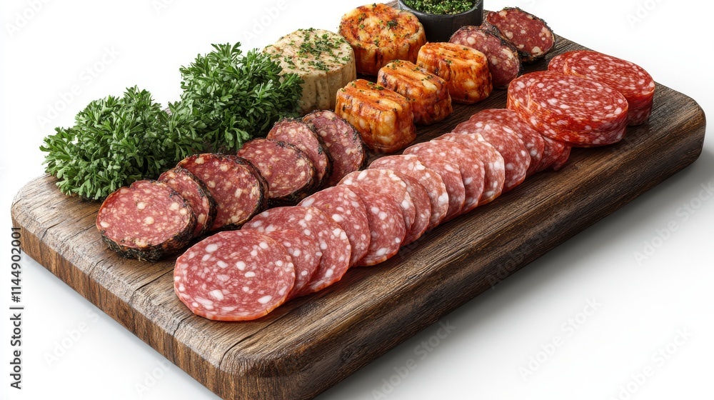 Gourmet Charcuterie Board with Assorted Sliced Meats and Appetizers Gourmet Charcuterie Board with Assorted Sliced Meats and Appetizers