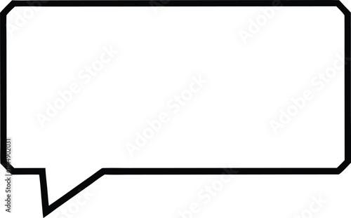 Minimal Rectangular Speech Bubble Vector Illustration Art