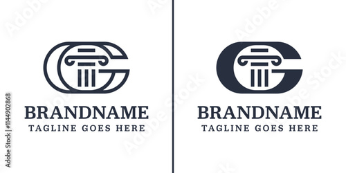 Letter G Pillar Law Logo, symbolizing strength, stability, and justice