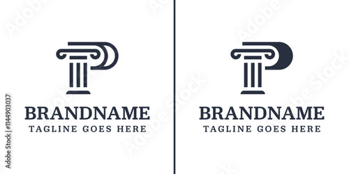 Letter P Pillar Law Logo, symbolizing strength, stability, and justice