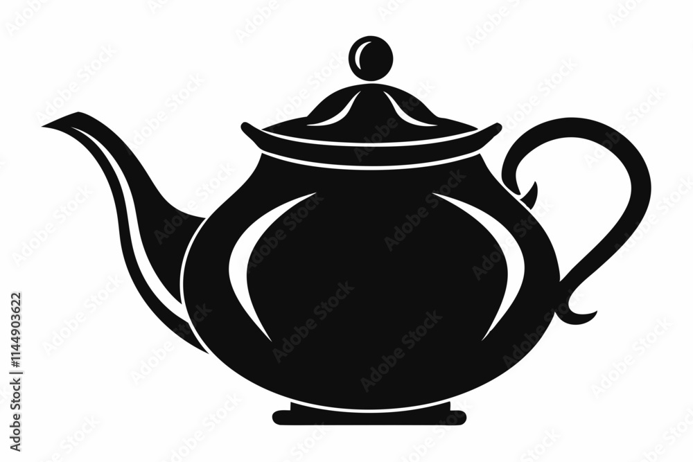 teapot line art silhouette vector illustration teapot line art silhouette vector illustration