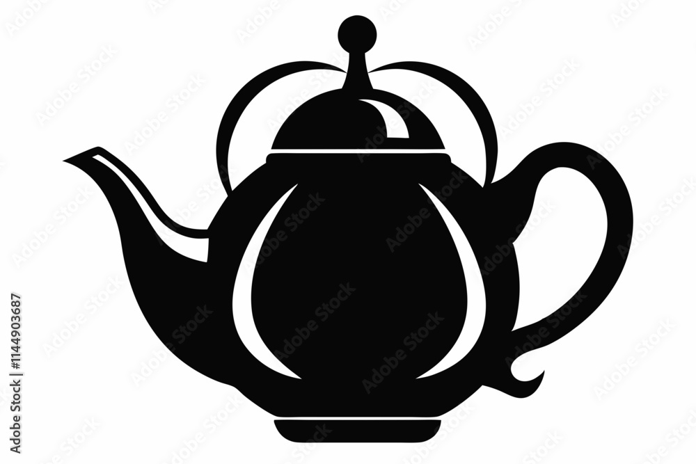 teapot line art silhouette vector illustration teapot line art silhouette vector illustration