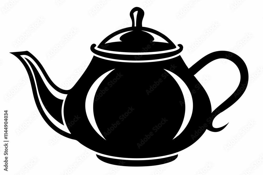 teapot line art silhouette vector illustration teapot line art silhouette vector illustration