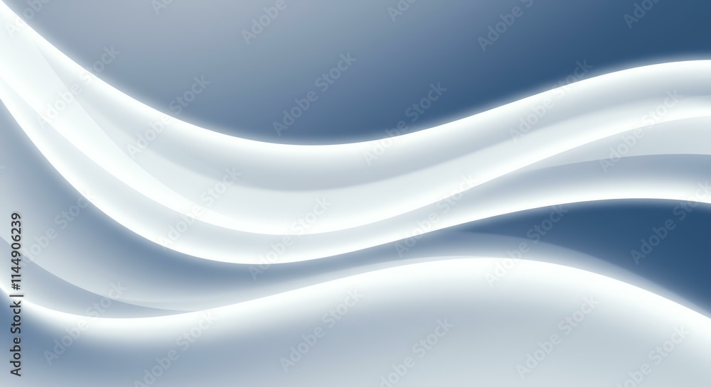 Obraz premium Dynamic abstract waves of blue and white create a soothing, modern background suitable for various design projects.