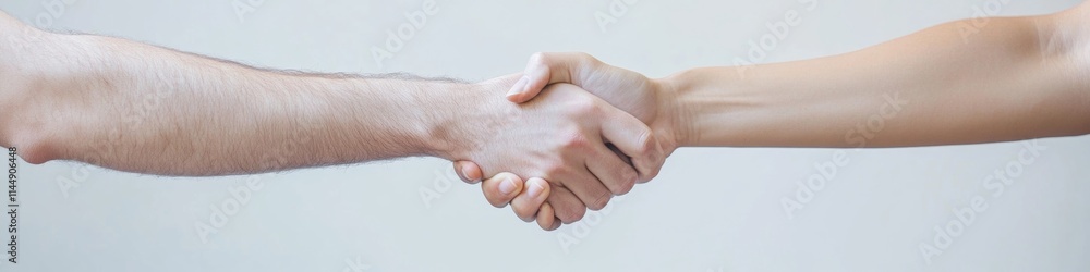 Business Connection Two Colleagues Shaking Hands in a Modern Office Setting Business Connection Two Colleagues Shaking Hands in a Modern Office Setting