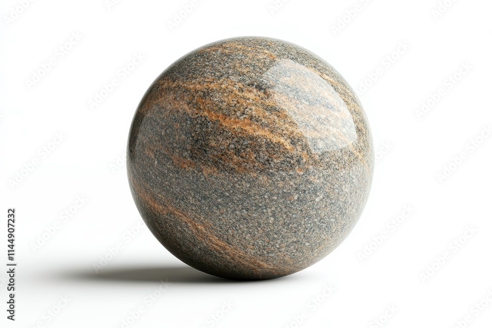 Ancient Polished Sphere on White Background Ancient Polished Sphere on White Background