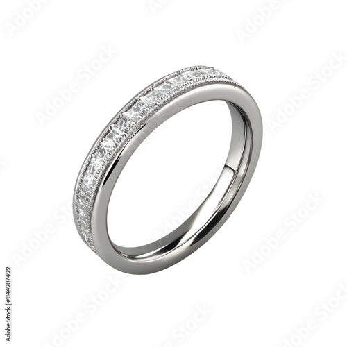 silver ring with diamonds