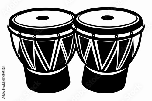  bongo drums line art silhouette vector illustration