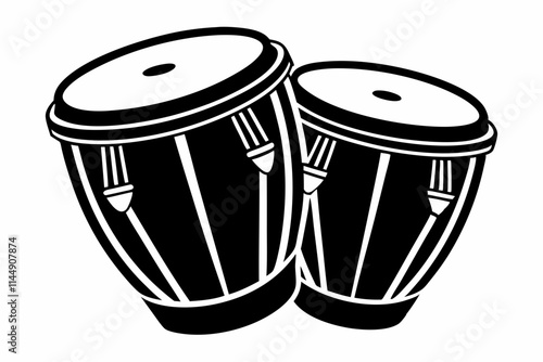  bongo drums line art silhouette vector illustration
